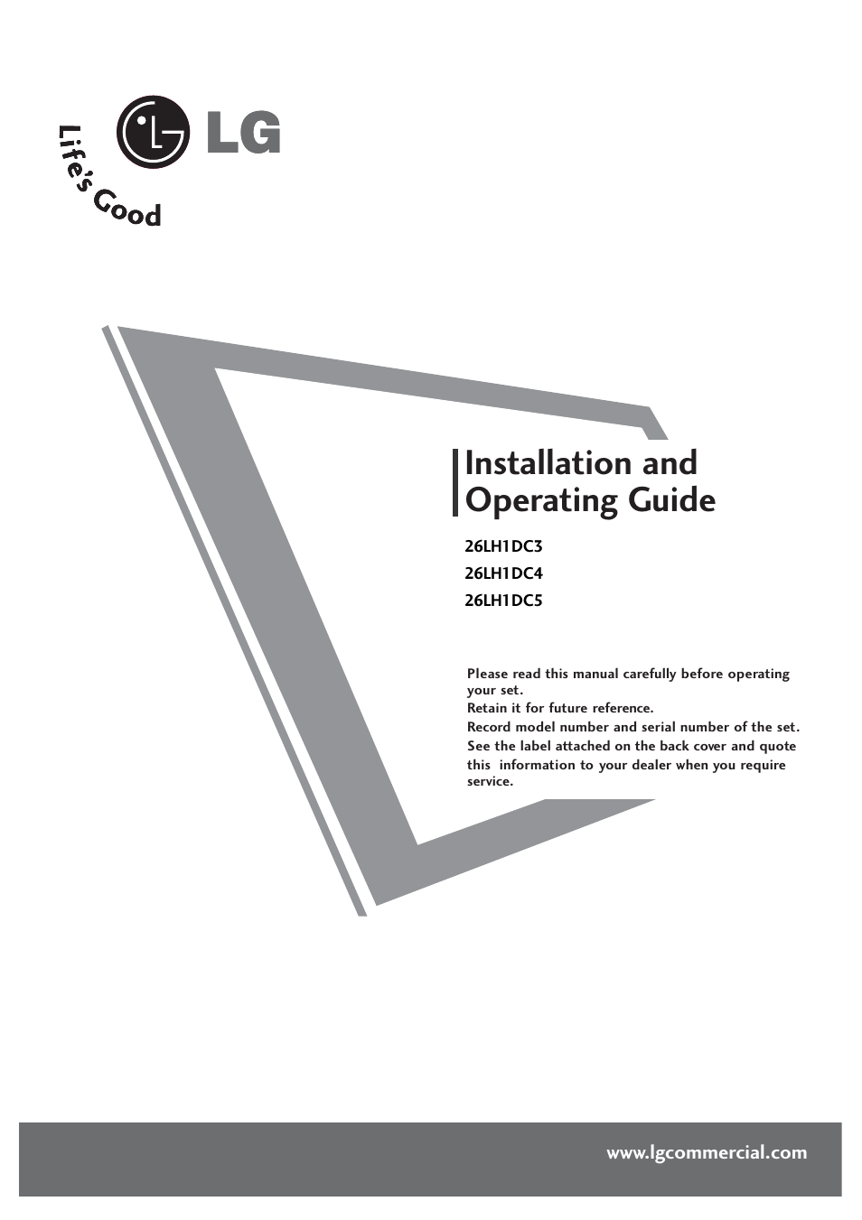 LG 26LH1DC5 User Manual | 80 pages