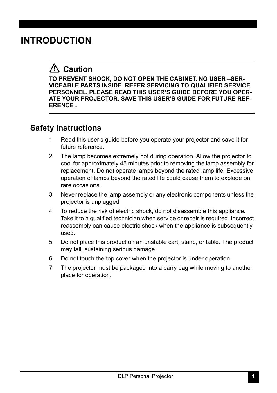 Introduction, Caution, Safety instructions | LG RD-JT30 User Manual | Page 5 / 29