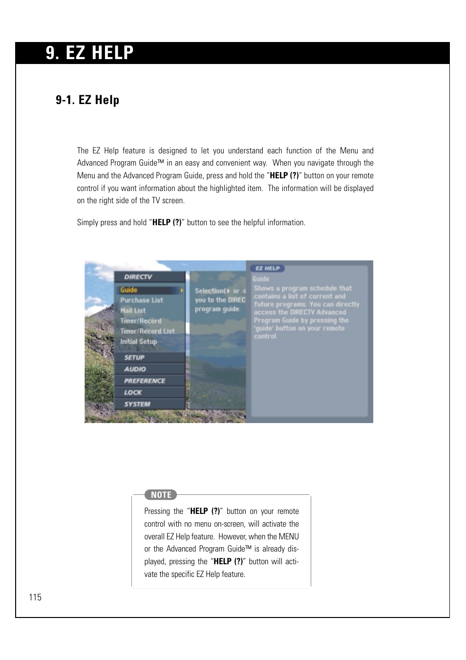 Ez help, 1. ez help | LG LSS-3200A User Manual | Page 116 / 123