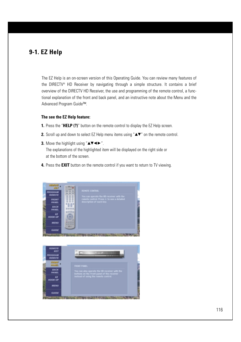 1. ez help | LG LSS-3200A User Manual | Page 117 / 123