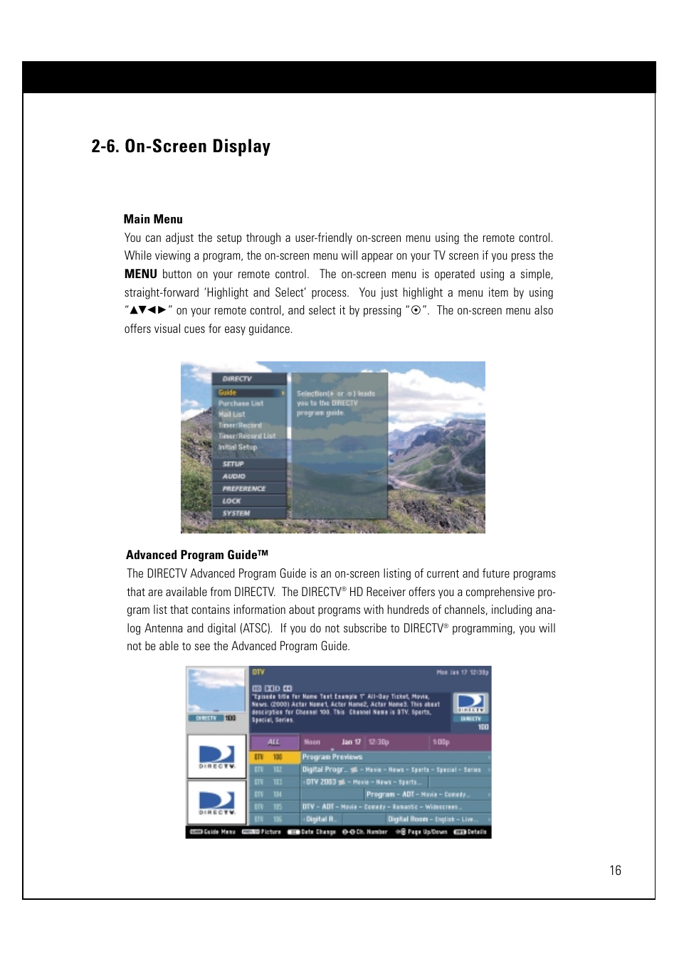 6. on-screen display | LG LSS-3200A User Manual | Page 17 / 123