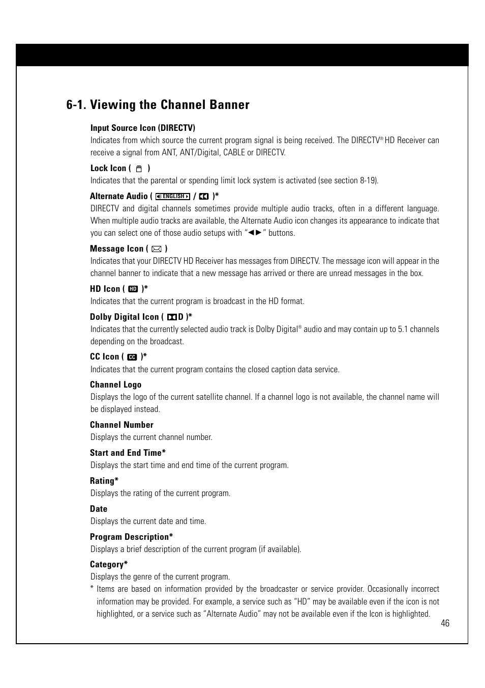 1. viewing the channel banner | LG LSS-3200A User Manual | Page 47 / 123