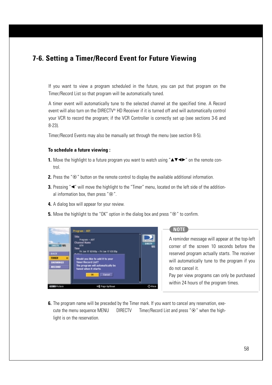 6. setting a timer/record event for future viewing | LG LSS-3200A User Manual | Page 59 / 123