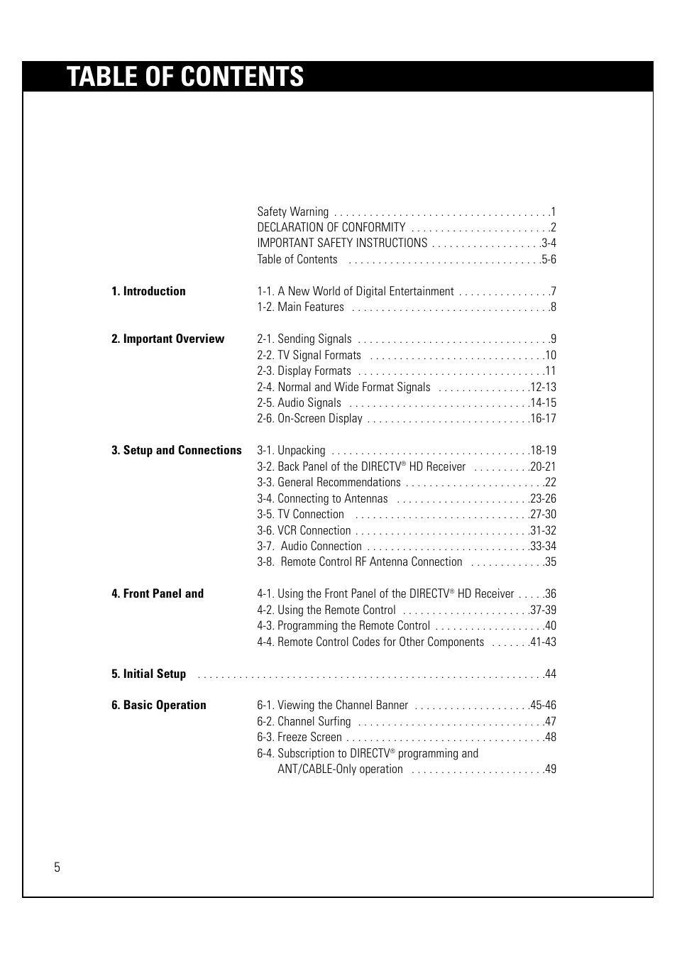 LG LSS-3200A User Manual | Page 6 / 123