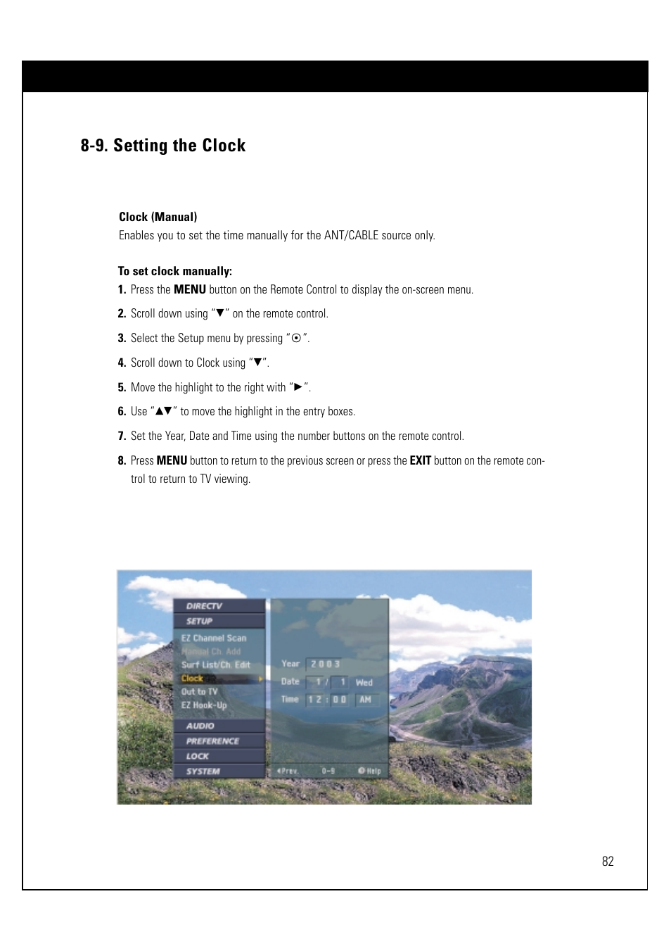 9. setting the clock | LG LSS-3200A User Manual | Page 83 / 123