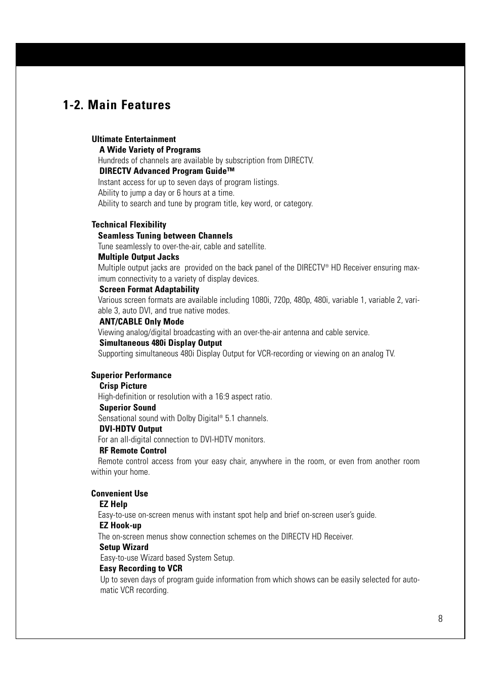 2. main features | LG LSS-3200A User Manual | Page 9 / 123