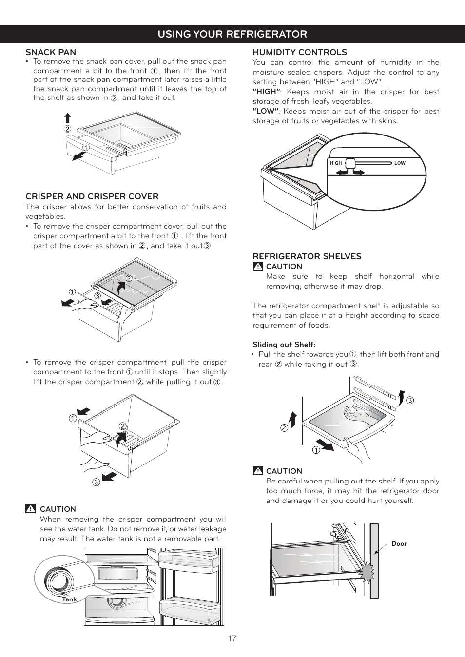 Using your refrigerator | LG Side By Side Refrigerator LSC27925** User Manual | Page 17 / 27