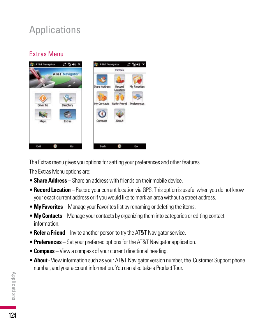 Applications | LG PDA User Manual | Page 124 / 195