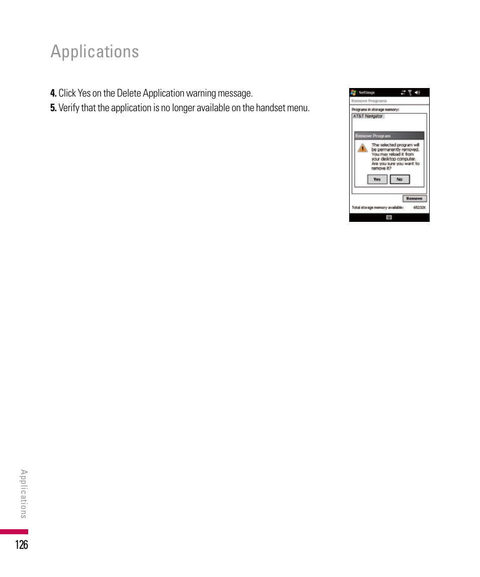 Applications | LG PDA User Manual | Page 126 / 195