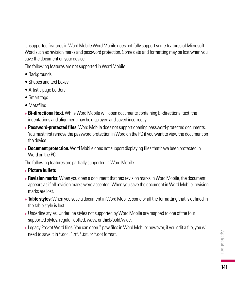 LG PDA User Manual | Page 141 / 195