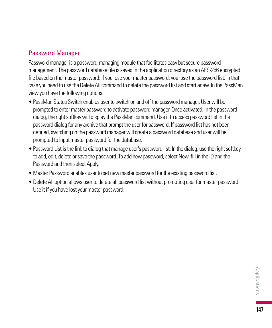 LG PDA User Manual | Page 147 / 195