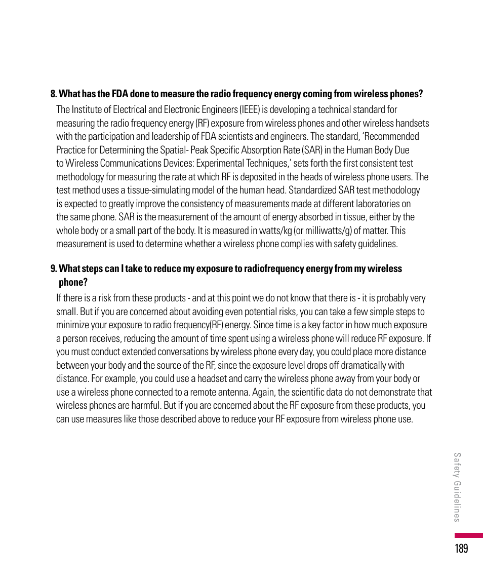 LG PDA User Manual | Page 189 / 195