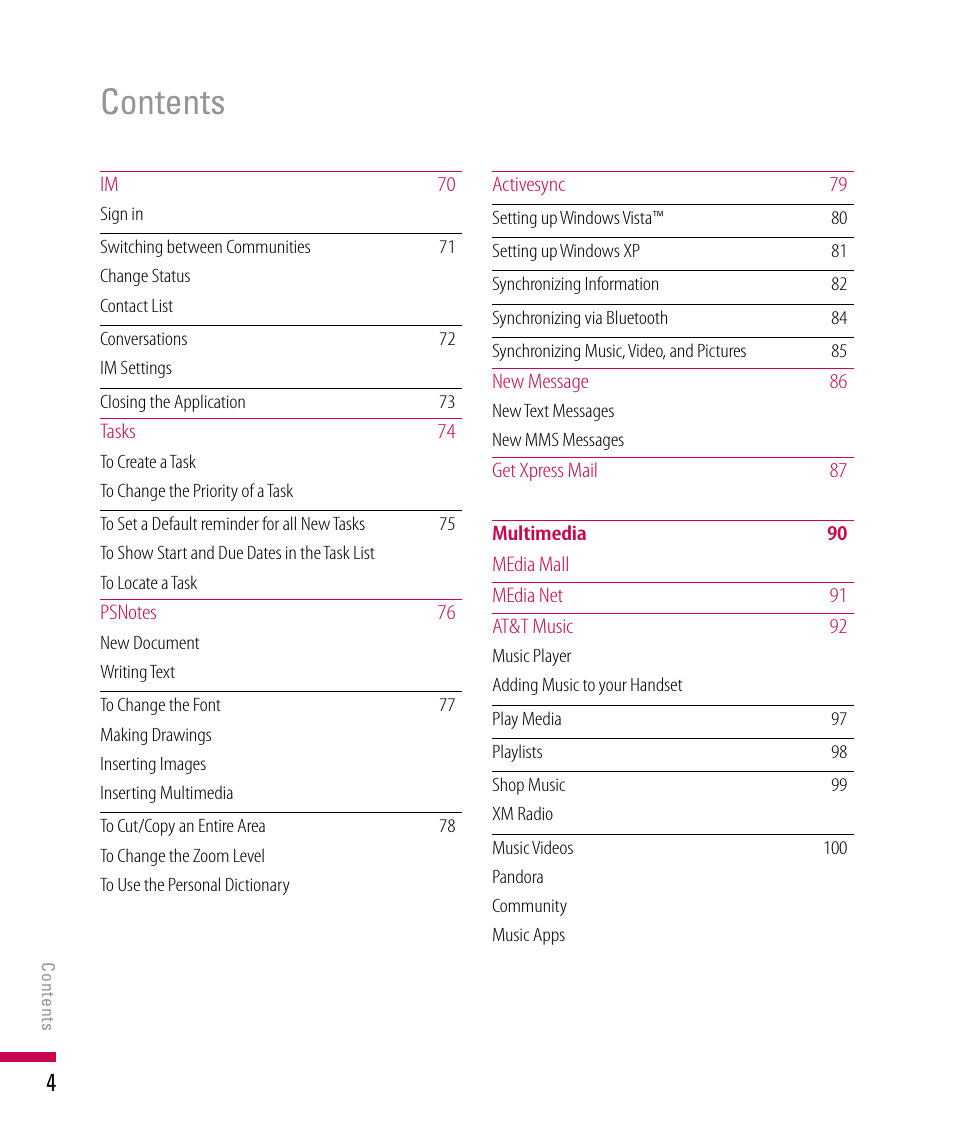 LG PDA User Manual | Page 4 / 195