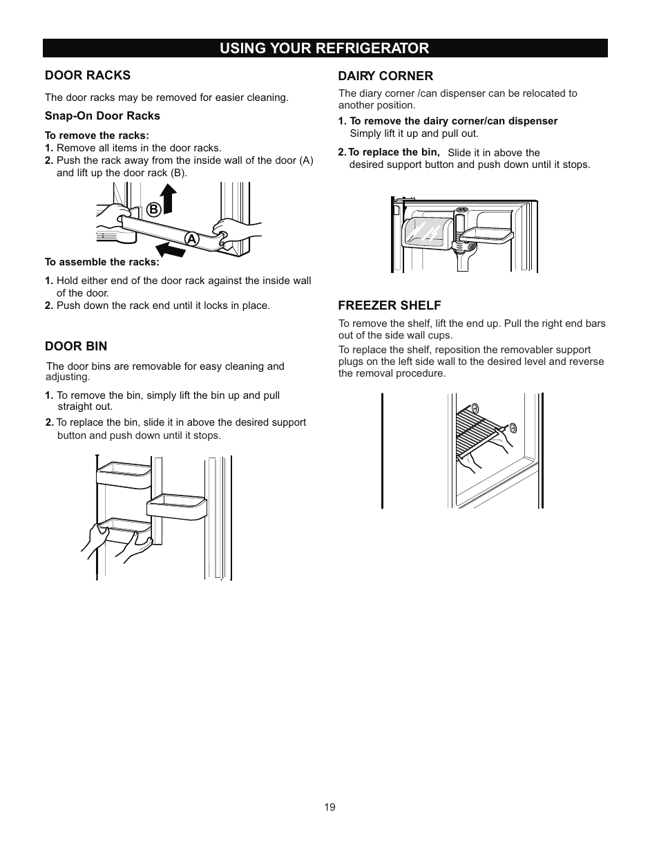 Using your refrigerator | LG LRTN2231 User Manual | Page 19 / 31