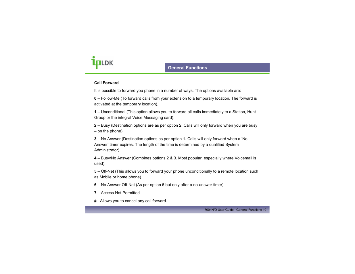 General functions | LG LDP7004N/D User Manual | Page 11 / 56