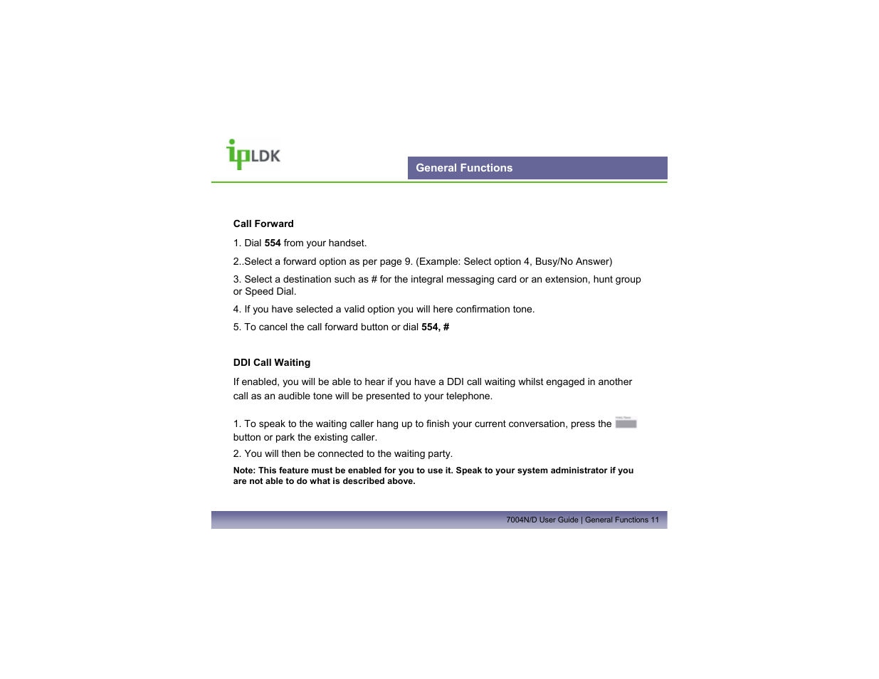 General functions | LG LDP7004N/D User Manual | Page 12 / 56