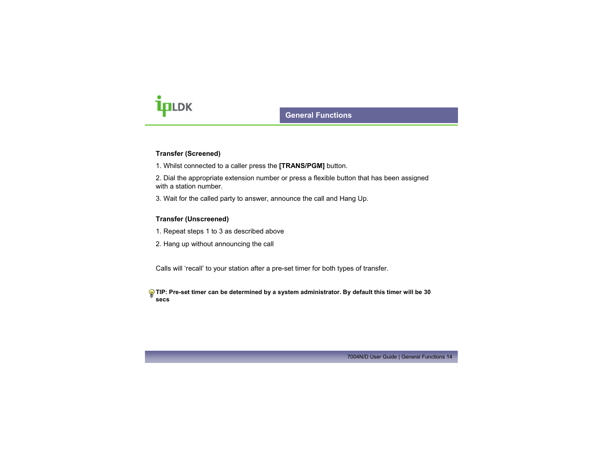 General functions | LG LDP7004N/D User Manual | Page 15 / 56