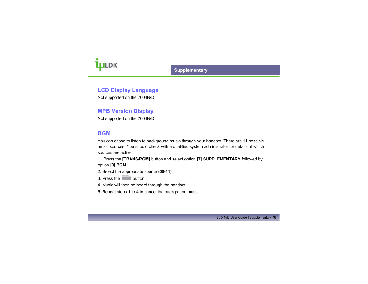 Supplementary | LG LDP7004N/D User Manual | Page 47 / 56