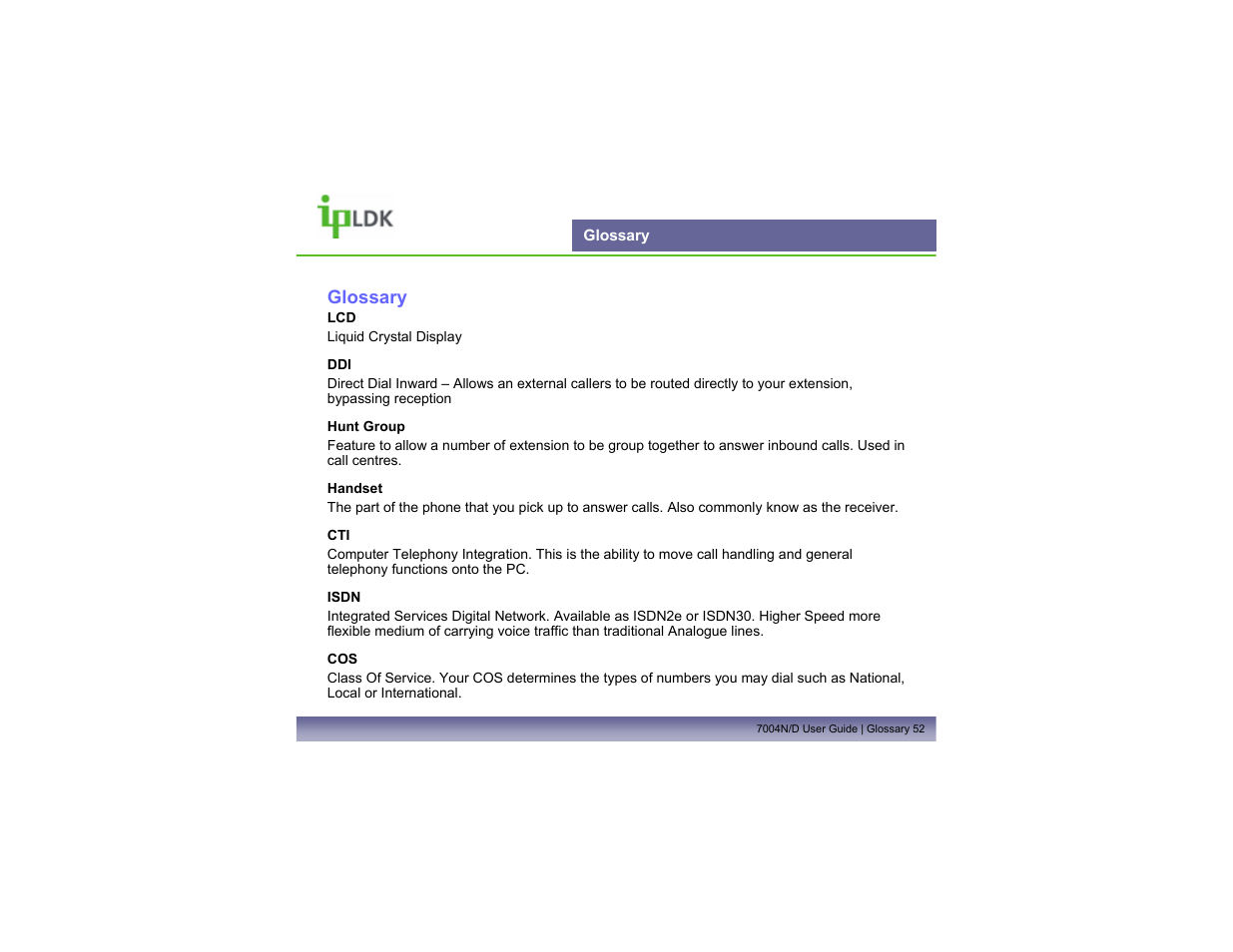 Glossary | LG LDP7004N/D User Manual | Page 53 / 56
