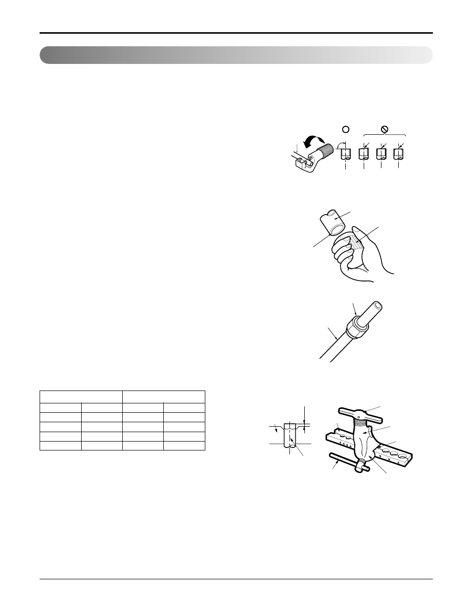 Flaring work, Cut the pipes and the cable, Burrs removal | Putting nut on | LG LSU120HE User Manual | Page 20 / 83