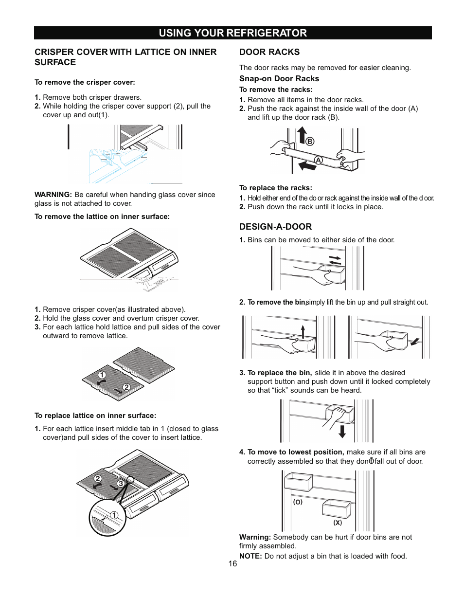 Using your refrigerator | LG LRBN2271 User Manual | Page 16 / 26