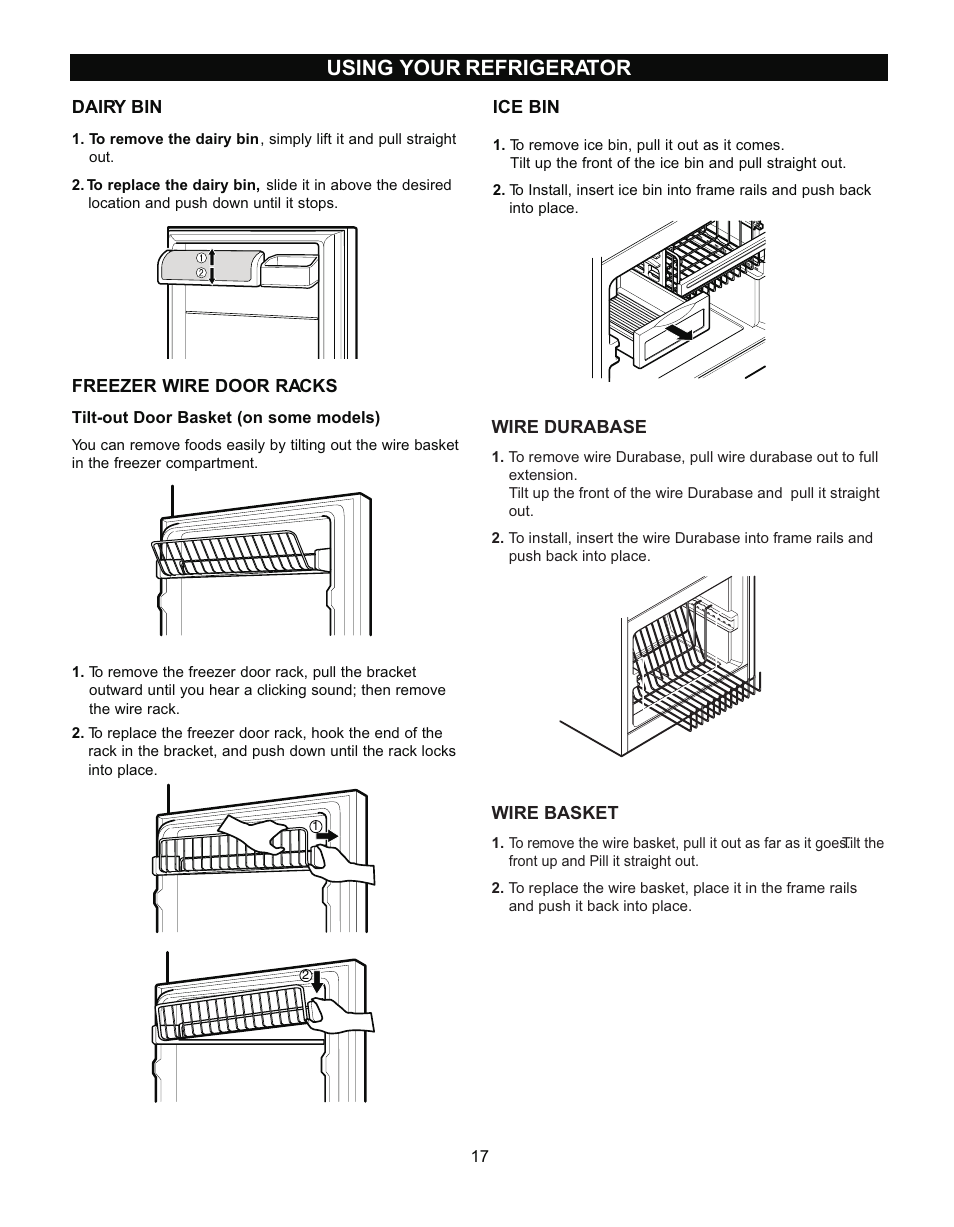 Using your refrigerator | LG LRBN2271 User Manual | Page 17 / 26