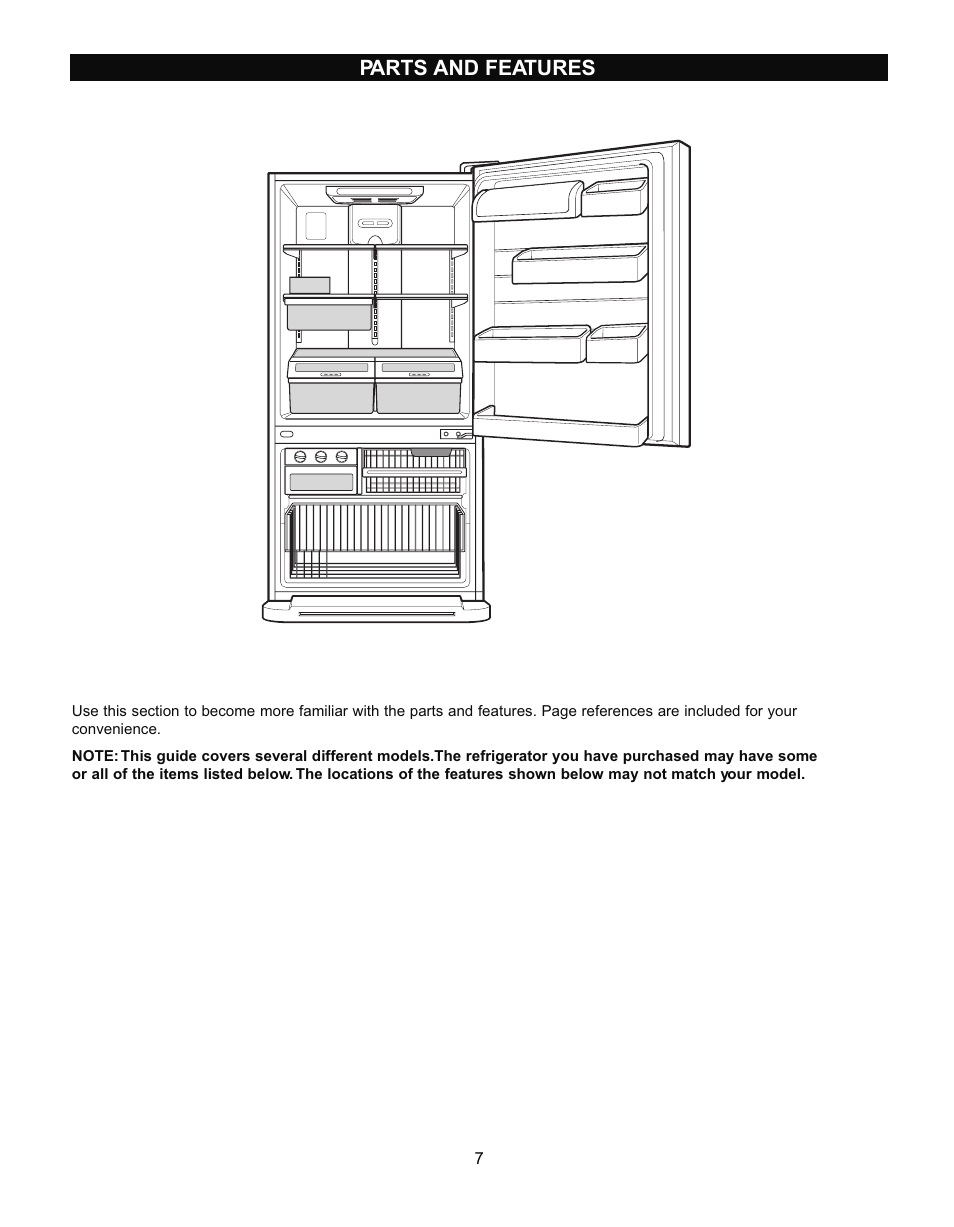 Parts and features | LG LRBN2271 User Manual | Page 7 / 26