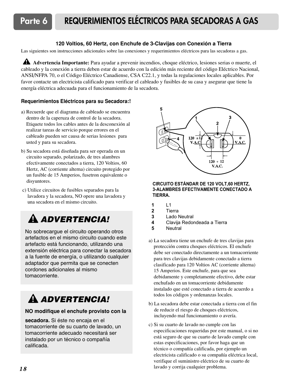 Advertencia | LG DLE0442S User Manual | Page 49 / 62