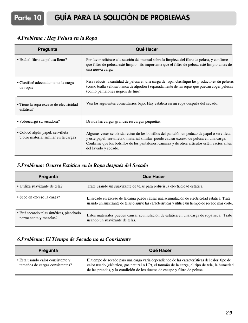 Parte 10 guía para la solución de problemas | LG DLE0442S User Manual | Page 60 / 62