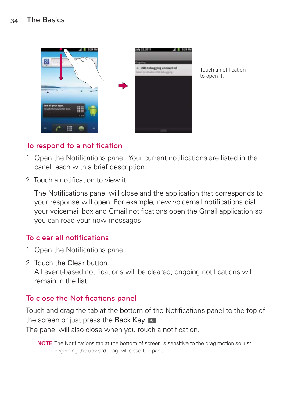 The basics | LG AS680 User Manual | Page 36 / 182