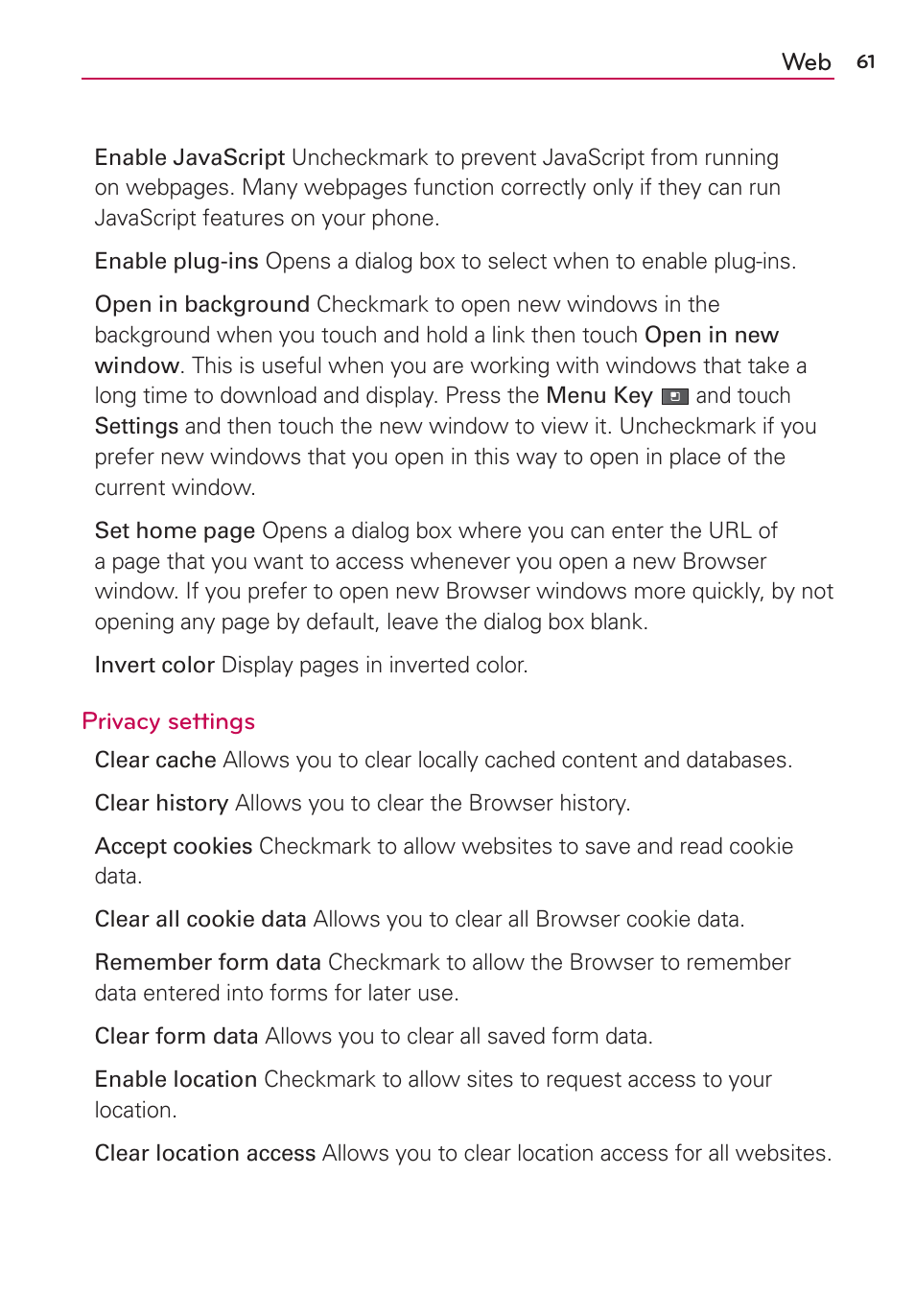 LG AS680 User Manual | Page 63 / 182