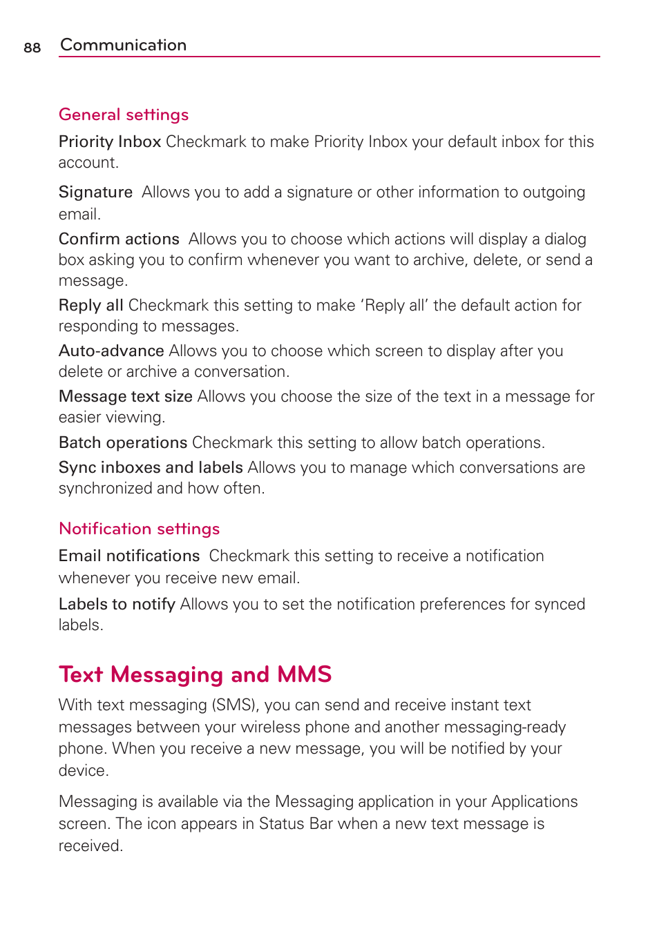 Text messaging and mms | LG AS680 User Manual | Page 90 / 182