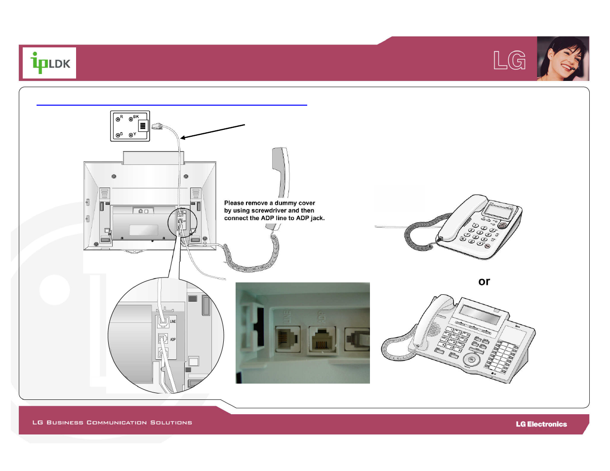 Adp ( additional device port ) connection (2) | LG LDP-7000 User Manual | Page 22 / 30