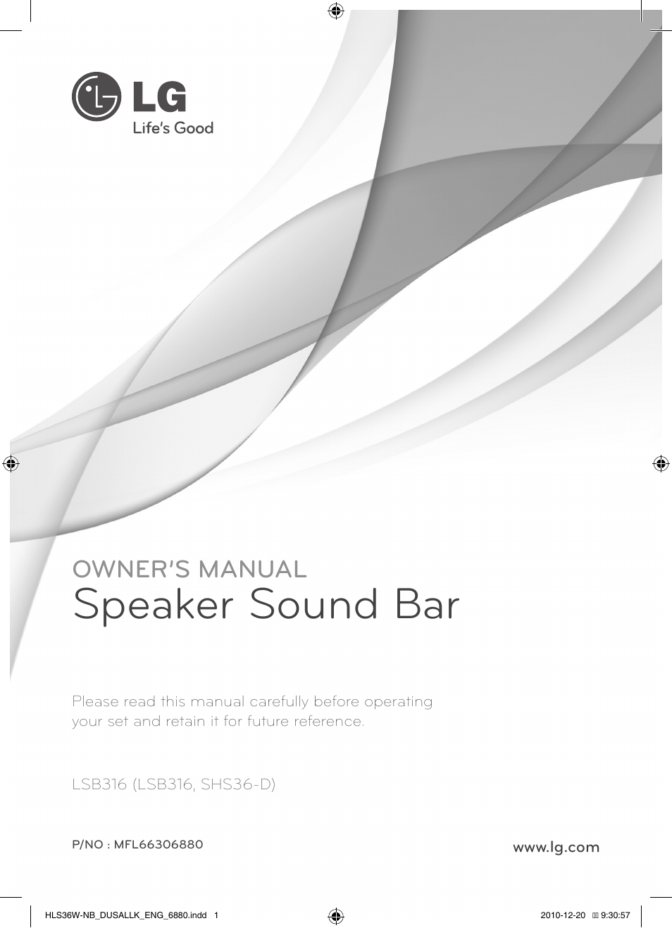 LG SPEAKER SOUND BAR SHS36-D User Manual | 28 pages