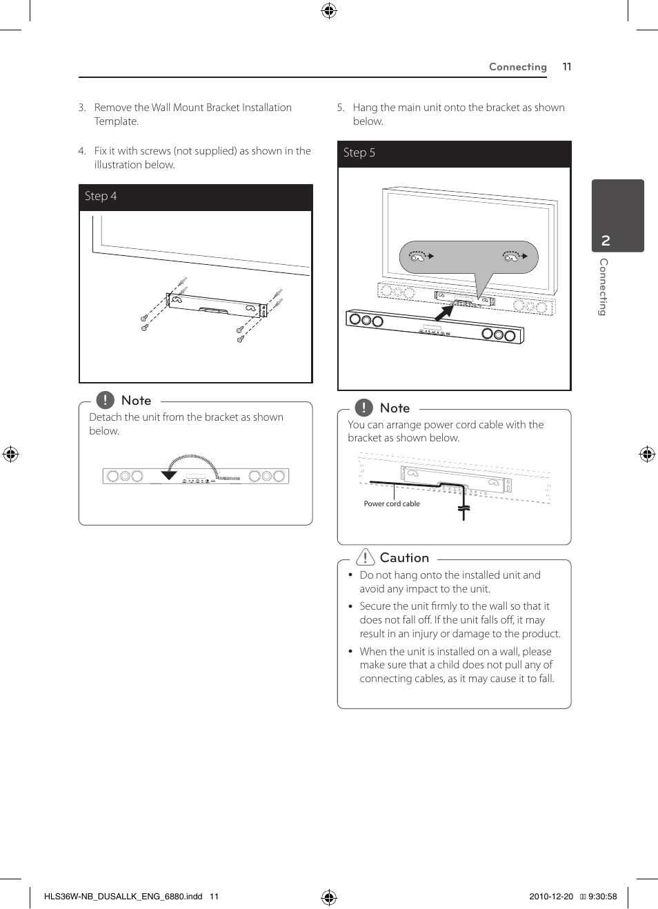 LG SPEAKER SOUND BAR SHS36-D User Manual | Page 11 / 28