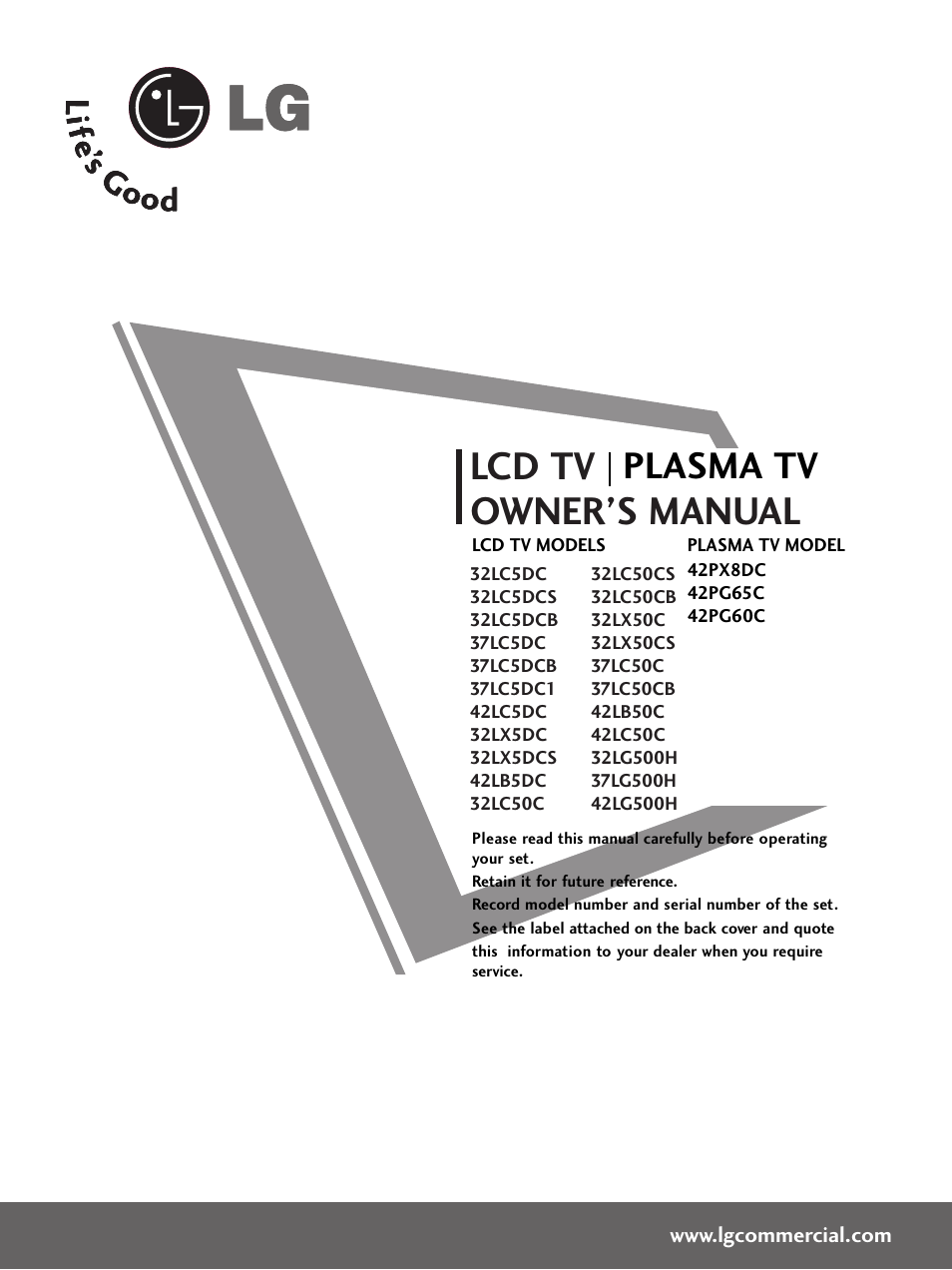 LG 32LC5DCS User Manual | 90 pages