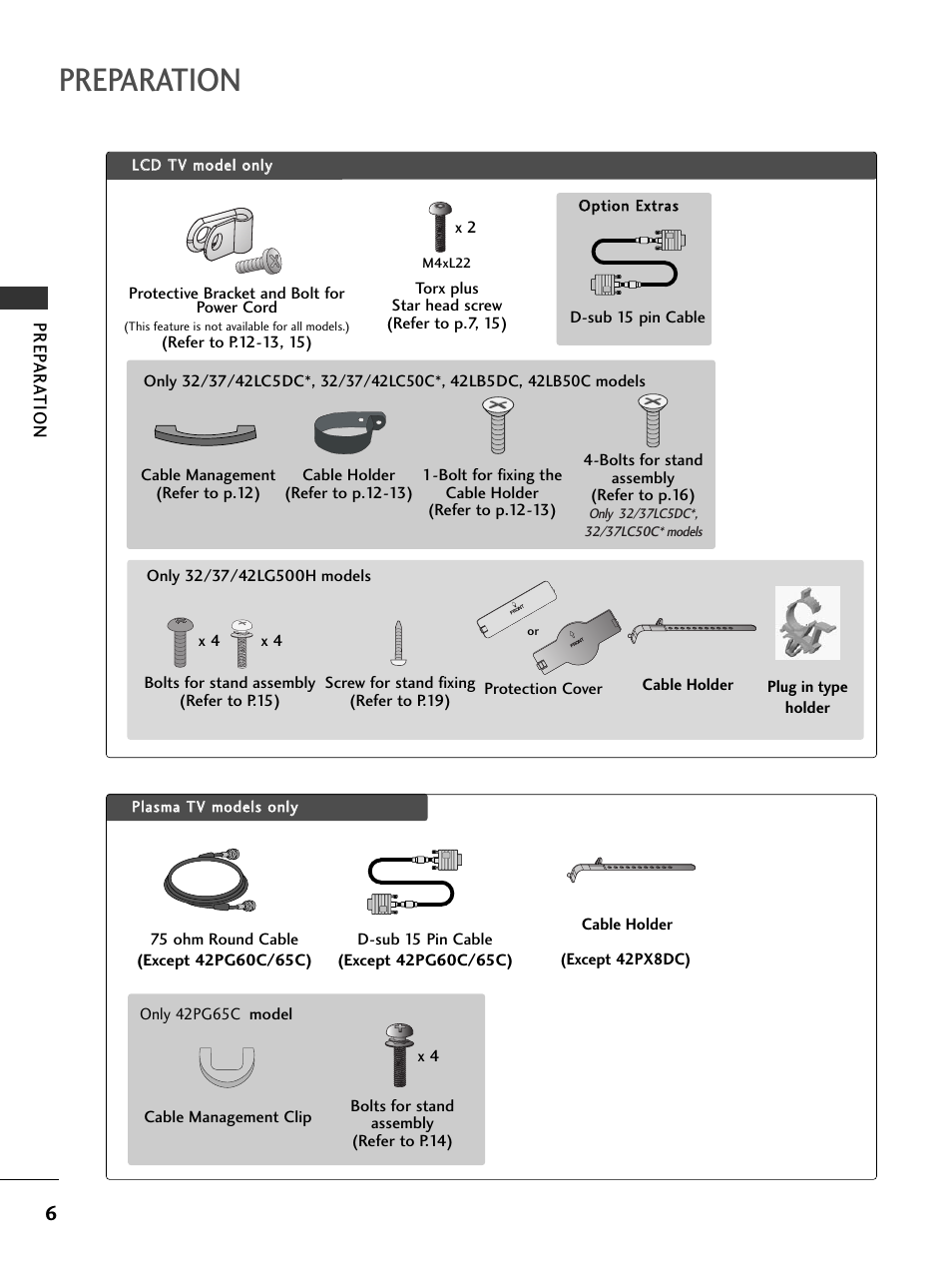 Preparation | LG 32LC5DCS User Manual | Page 8 / 90