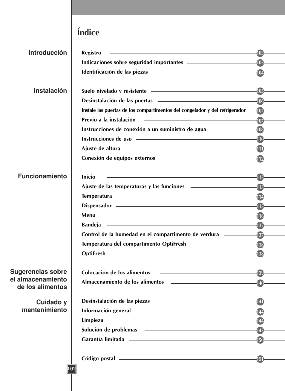 Índice | LG LSC27990TT User Manual | Page 100 / 191