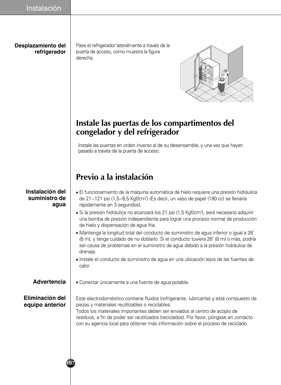 Instalación | LG LSC27990TT User Manual | Page 105 / 191