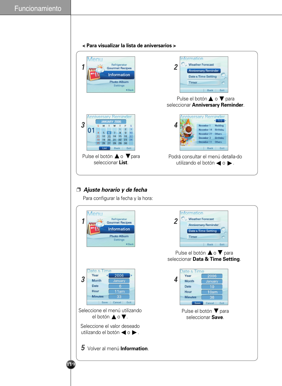 Funcionamiento | LG LSC27990TT User Manual | Page 117 / 191