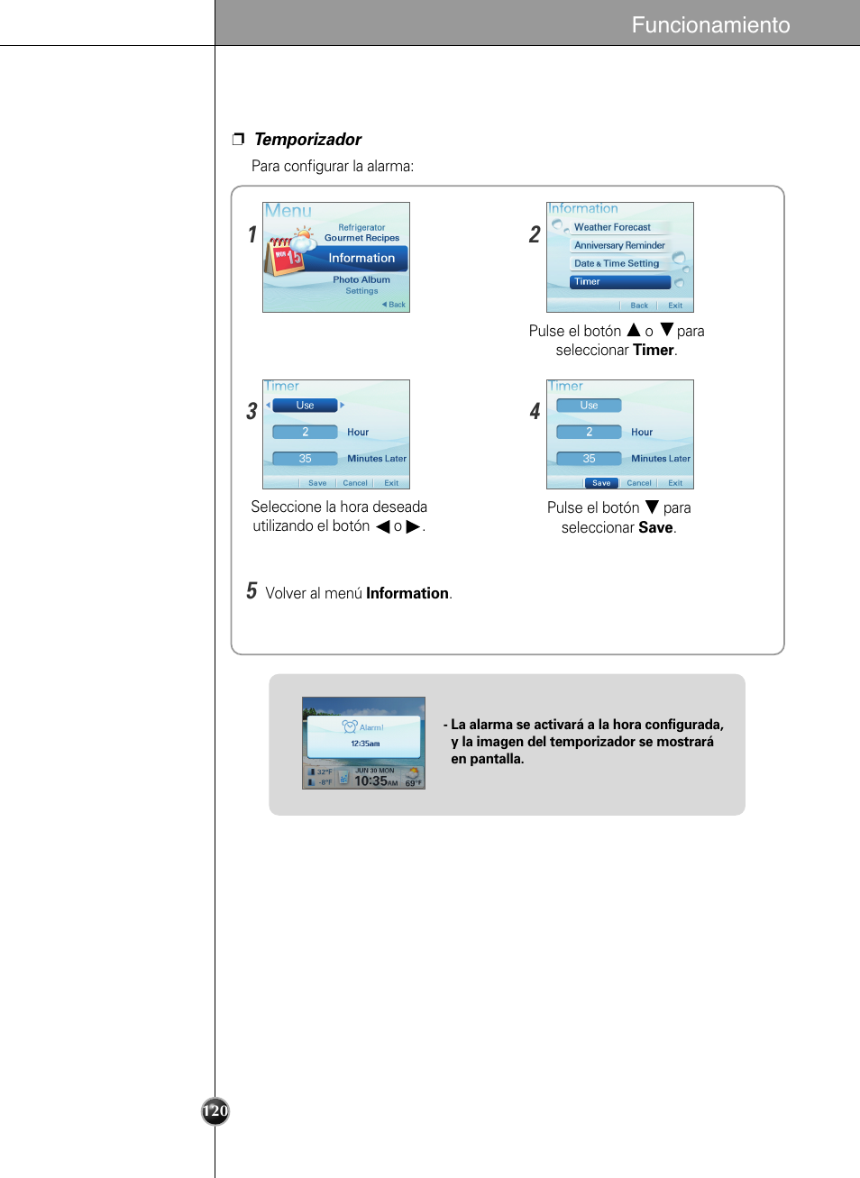 Funcionamiento | LG LSC27990TT User Manual | Page 118 / 191