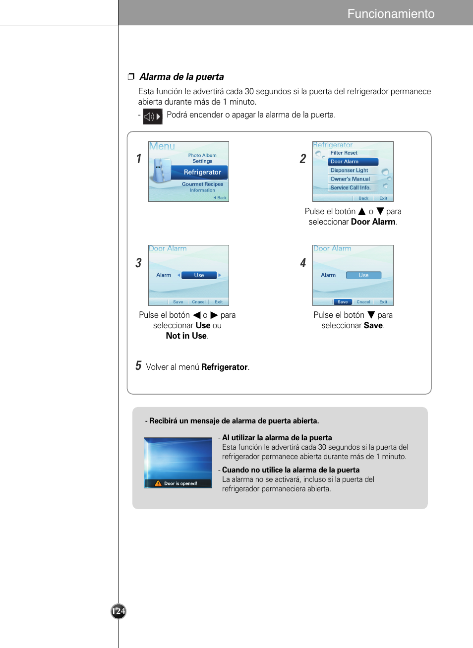 Funcionamiento | LG LSC27990TT User Manual | Page 122 / 191