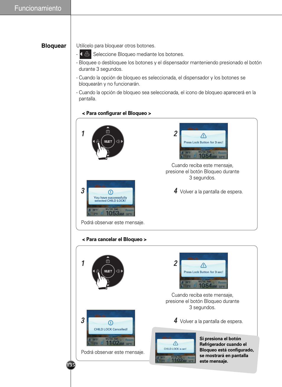 Funcionamiento | LG LSC27990TT User Manual | Page 133 / 191