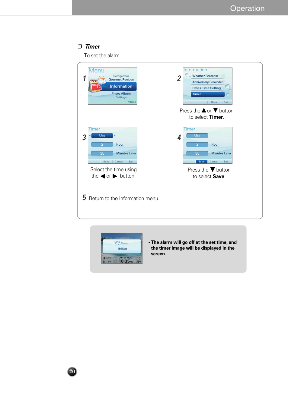 Operation | LG LSC27990TT User Manual | Page 20 / 191