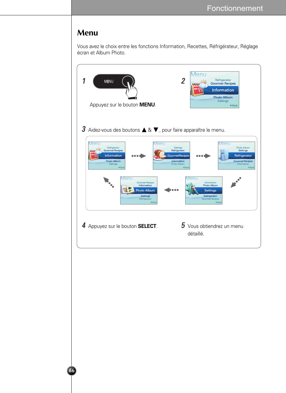 Menu | LG LSC27990TT User Manual | Page 65 / 191