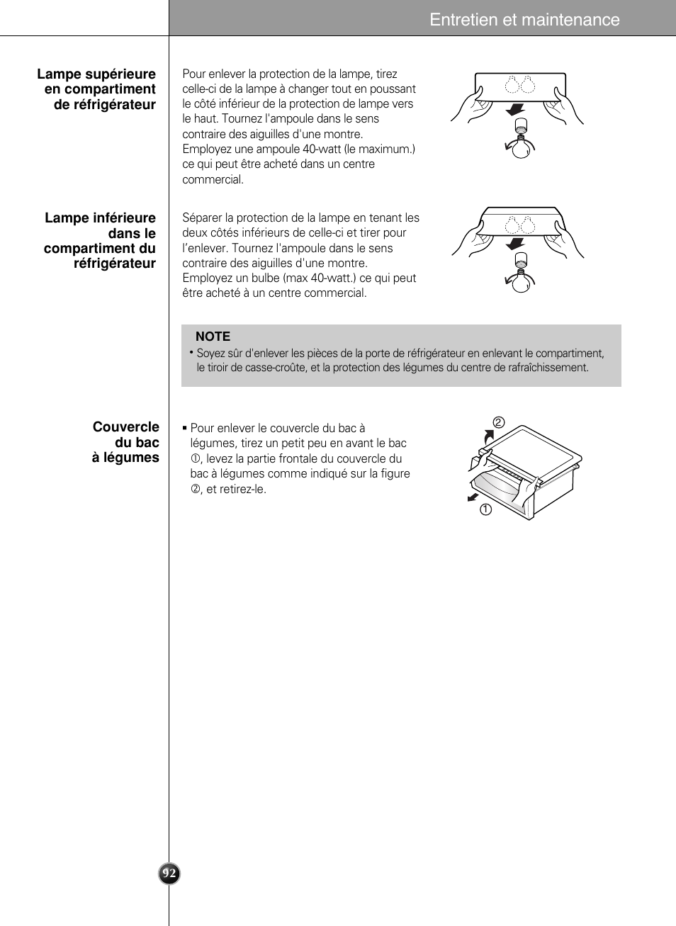 Entretien et maintenance | LG LSC27990TT User Manual | Page 91 / 191