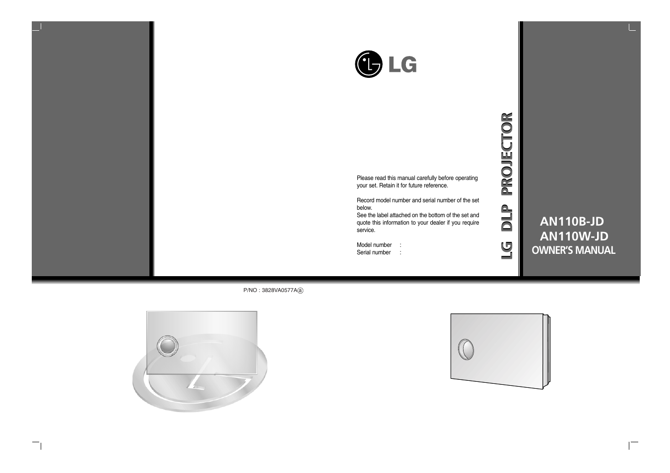 Lg dlp projector, Owner’s manual | LG AN110B-JD User Manual | Page 48 / 48