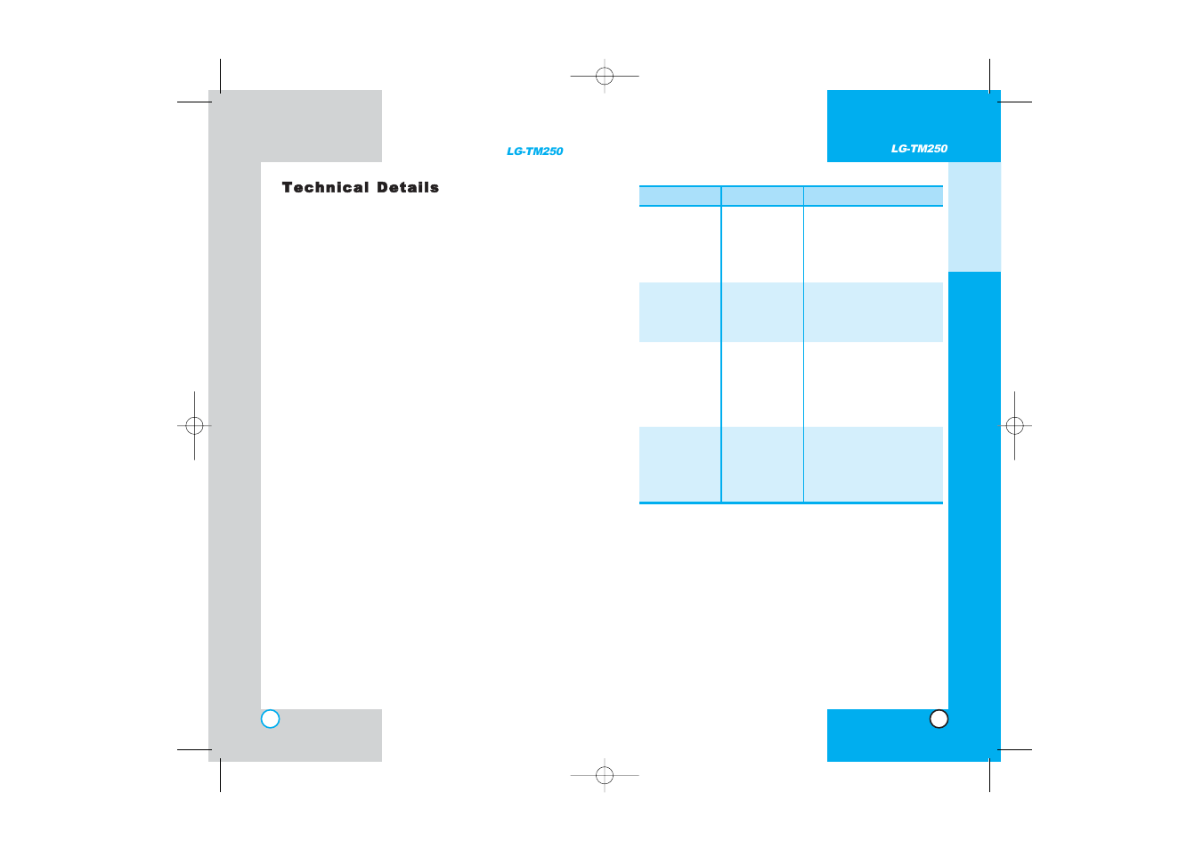 Technical details | LG -TM250 User Manual | Page 15 / 65