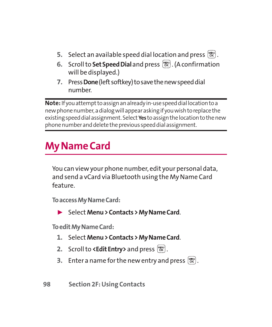 My name card | LG 160 User Manual | Page 111 / 416