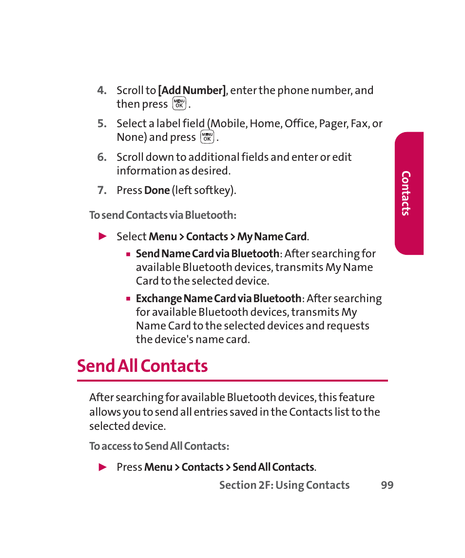 Send all contacts | LG 160 User Manual | Page 112 / 416